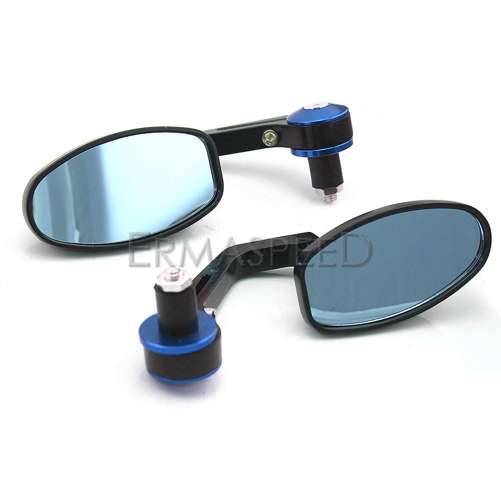 

Черные мотоциклетные торцевые зеркала с ЧПУ 7/8 дюйма, 22 мм, зеркало на руль, универсальное зеркало заднего вида для Cruiser, уличных спортивных велосипедов, кафе синий