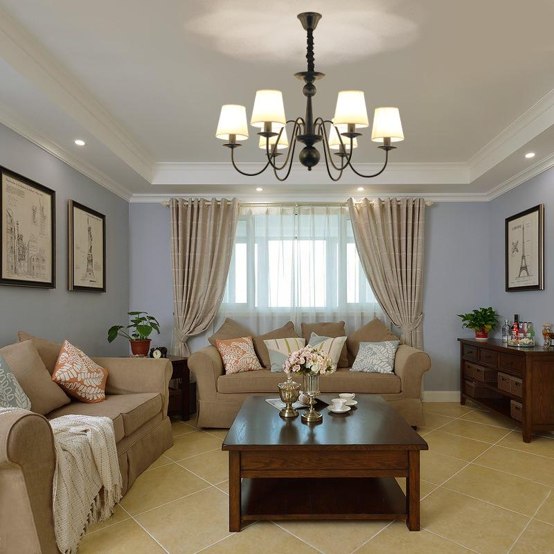 Black Retro Wrought Iron Chandelier for Living, Dining, or Bedroom