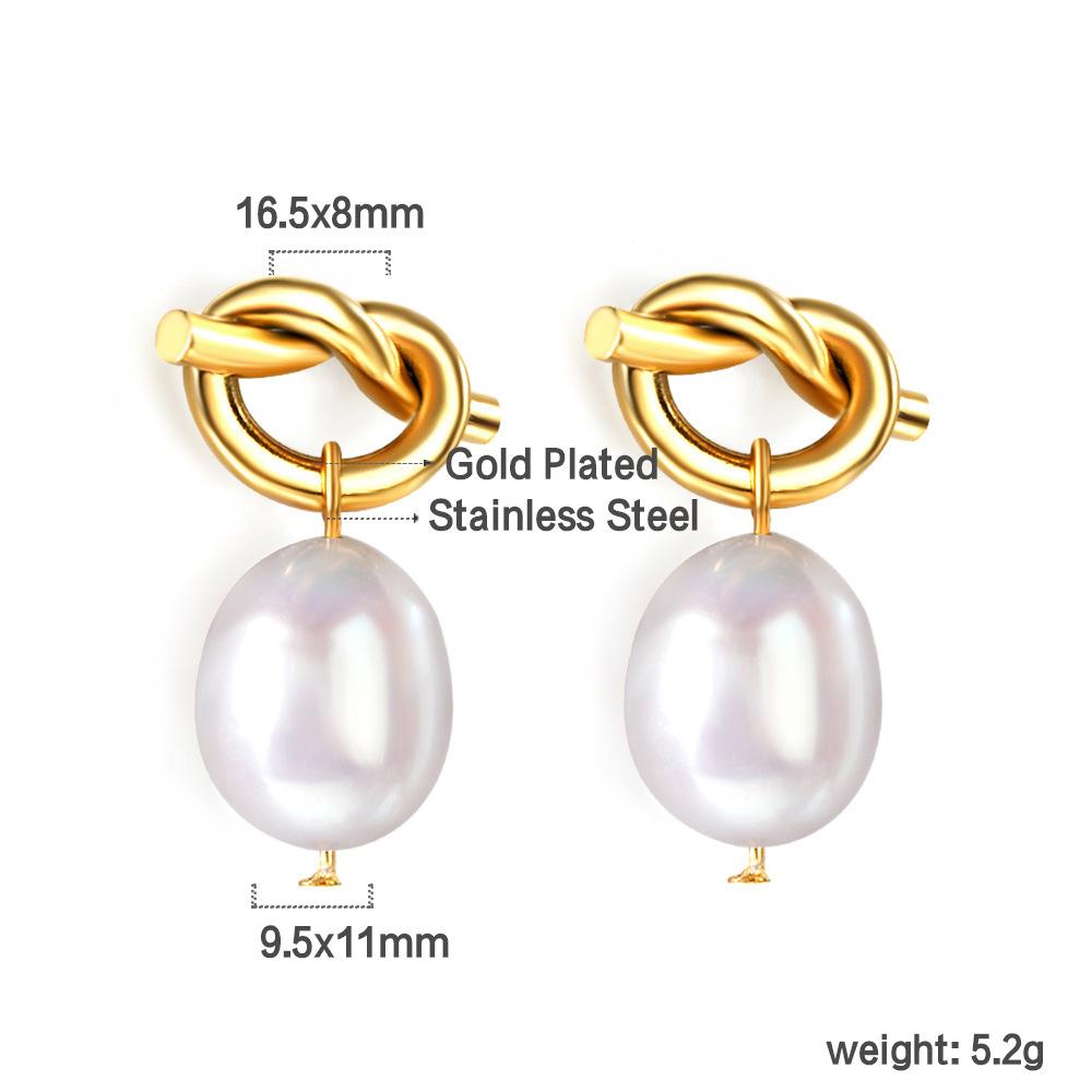 Elegant Baroque White Pearl Earrings Fashionable High-End Pearl Jewelry