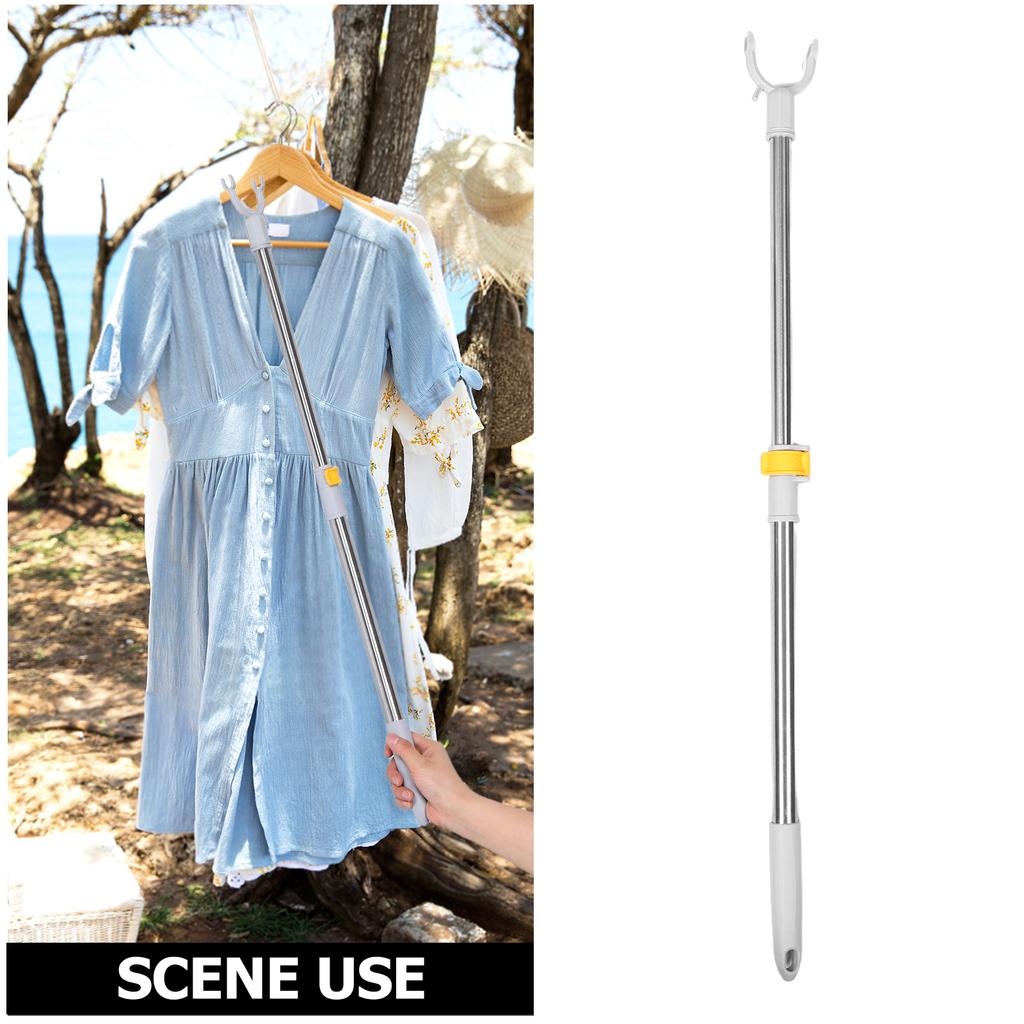 Adjustable Stainless Steel Closet Pole Telescopic Clothes Drying Rod Hanger Support Stick For Household Shelves Laundry