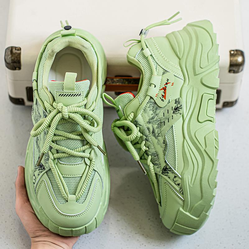 New Fashion Men 's Four Seasons Comfortable Thick Sole Shoes Students BoysTrending Soft Sole Breathable Casual Running Sneakers