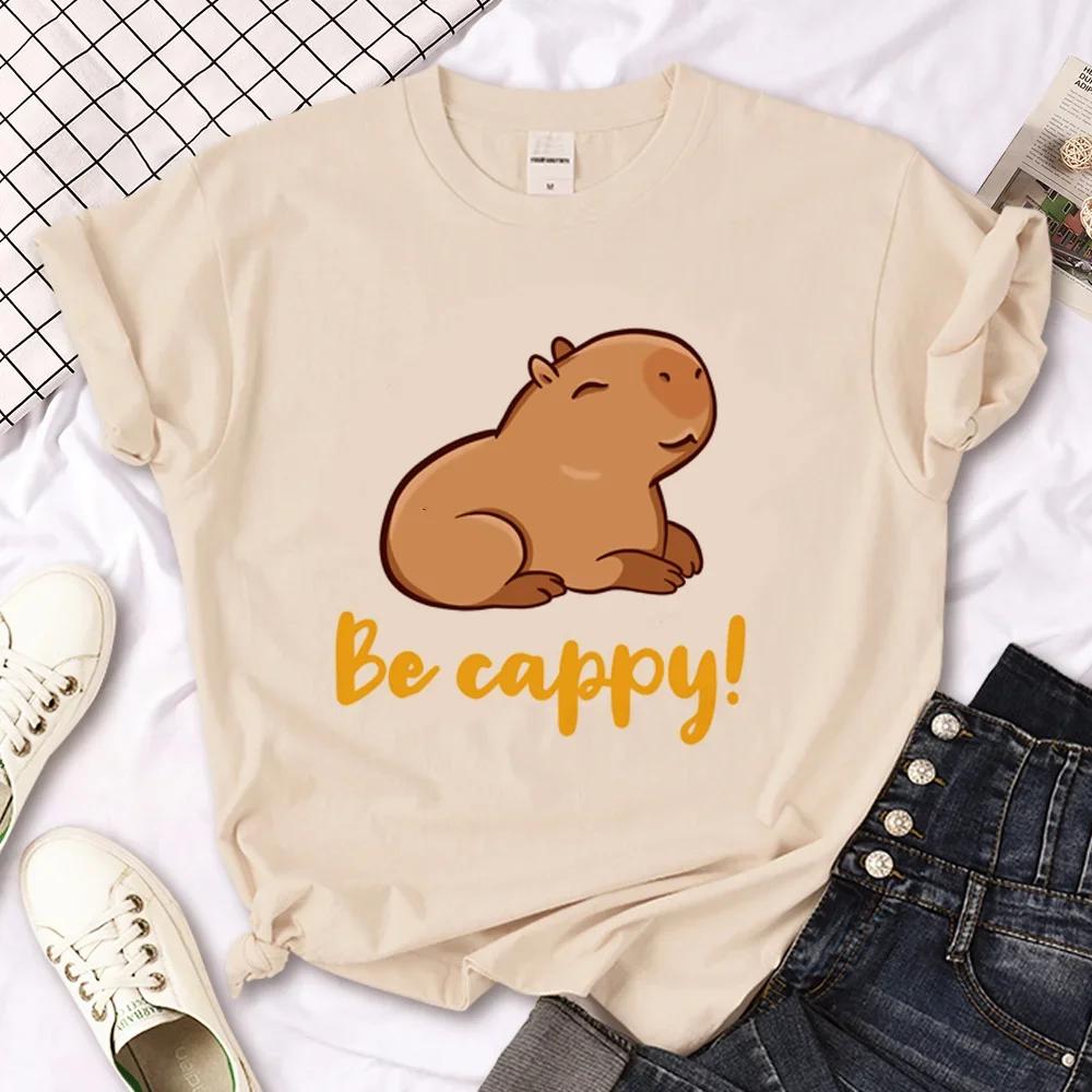 Capybara Capybara T-Shirts Herren Y2K Designer Sommer T-Shirt Junge Y2k 2000er Japanische Kleidung Kawaii T-Shirt Grafik-Top Weiblich