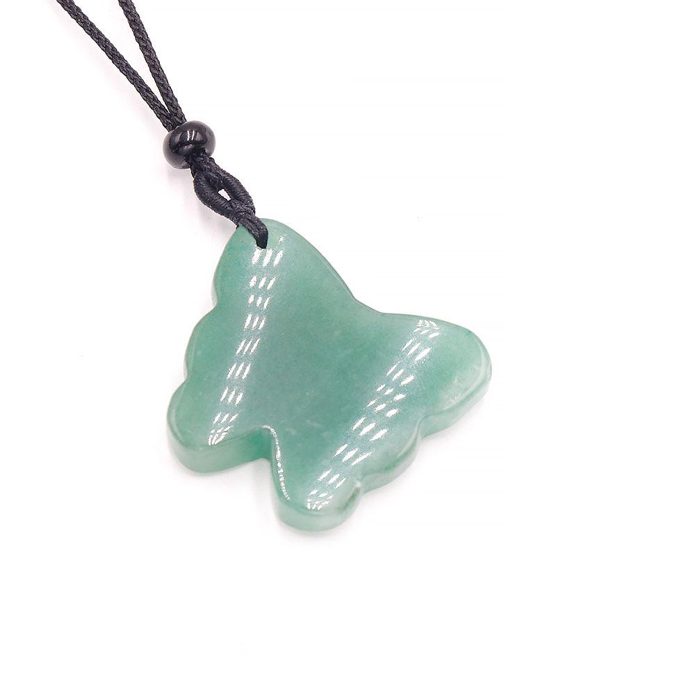 Amethyst, Rose Quartz, and Green Aventurine Butterfly Carved Pendant Accessories