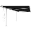 VidaXL Manual Retractable Awning with Posts, 4.5x3 M Anthracite