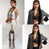 Woman Masquerades Sequins Scarf Outdoor Decorative Blingbling Sequins Collar