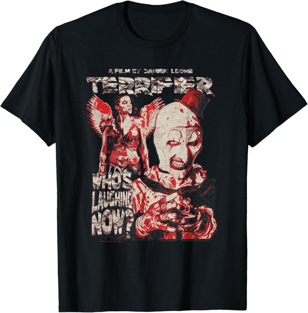 Who's Laughing Now Grunge Poster Horror Movie T-Shirt Mens Womens Tees Top