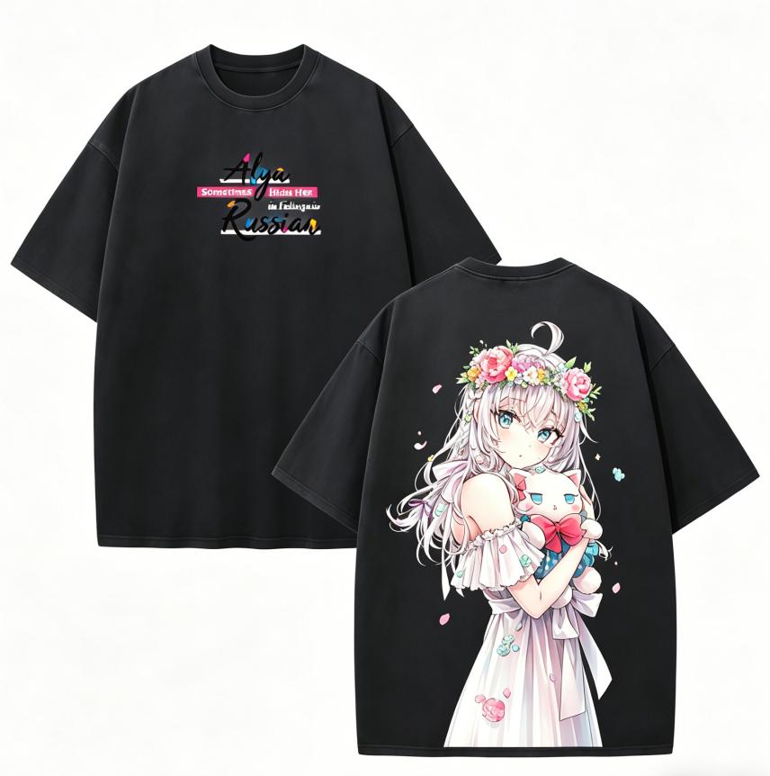 Alya Sometimes Hides Her Feelings In Russian Anime Lover Washed Tshirt Year Round Clothing High Quality Personality Clothes Plus Size Unisex New Model
