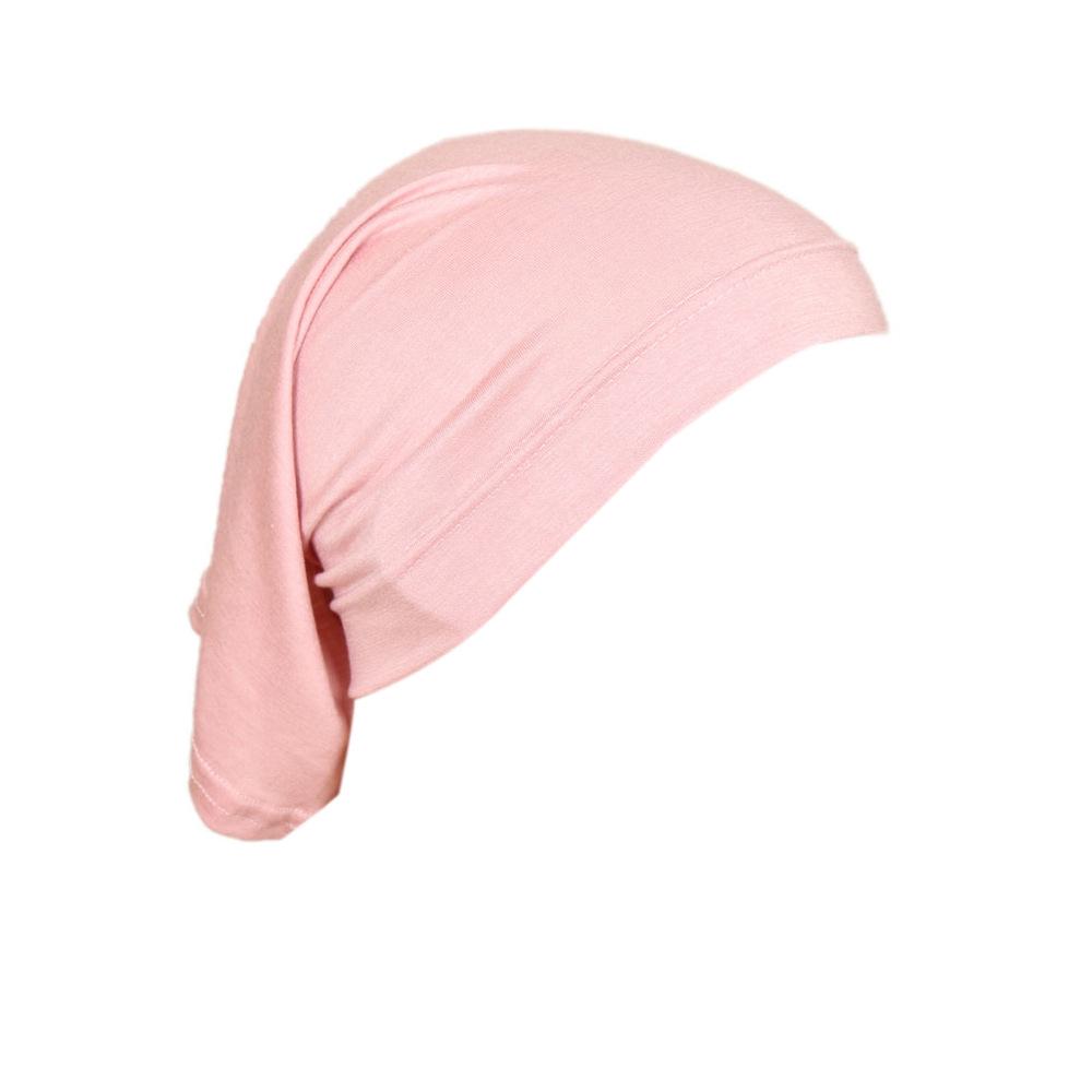 Mercerized Cotton Base Cap with High Elastic Solid Color Indian Long Scarf and Tube Cap MSL09