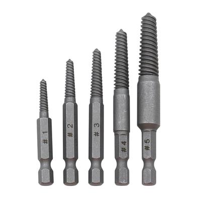5pieces Damaged Screw Extractor Easy Out Bolt Extractor Hex Shank Spanner Multi-application Remove Tool Easy Removal