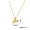 18K Gold-Plated Copper Necklace with Micro-Inlaid Zirconia & 26 Letter Pendant - Classic and Versatile European-American Jewelry