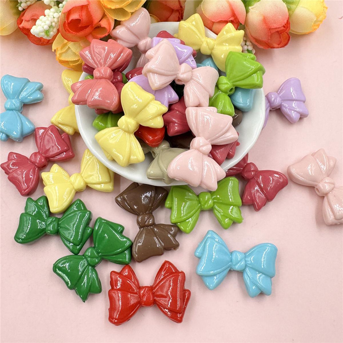 

30 шт. 19,2*29,2 мм акриловые свободные бусины с бантом, модный материал ручной работы для изготовления браслетов, аксессуары для ювелирных изделий своими руками