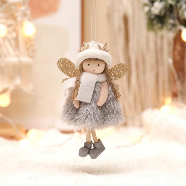 New Cross-Border Christmas Antler Girl Tree Top Hat Ornament