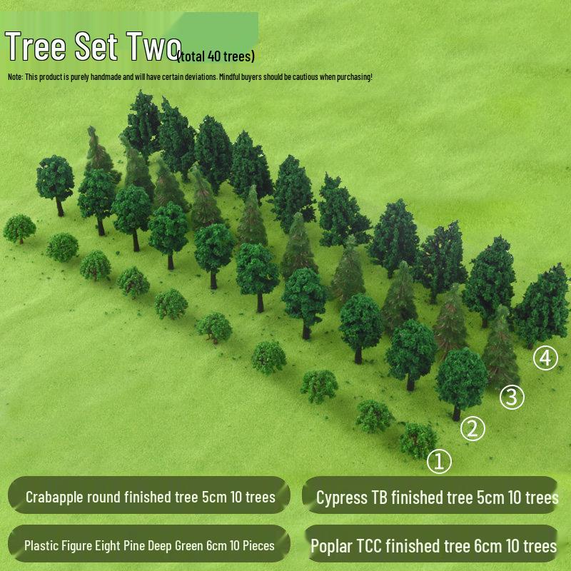 Mini DIY Model Train Landscape Tree Set - Simulated Plastic Trees for Sand Table Crafting