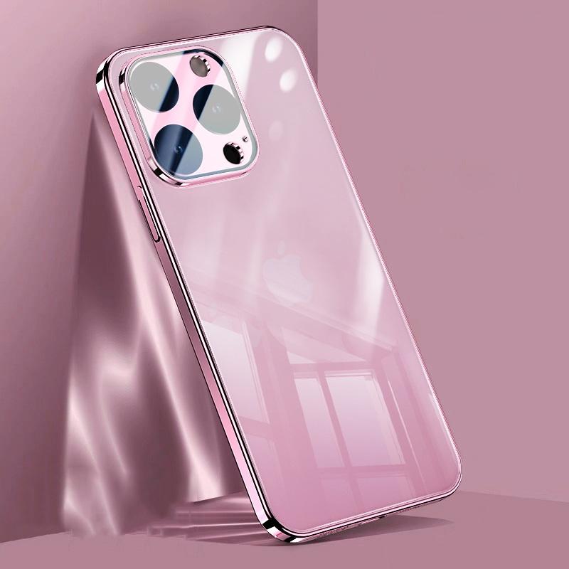 

Покрытый цветной рамкой, стеклянный защитный чехол для линз для iPhone 15 Pro Max 14 Pro 13 12 11, прозрачная задняя панель, жесткий противоударный чехол для телефона