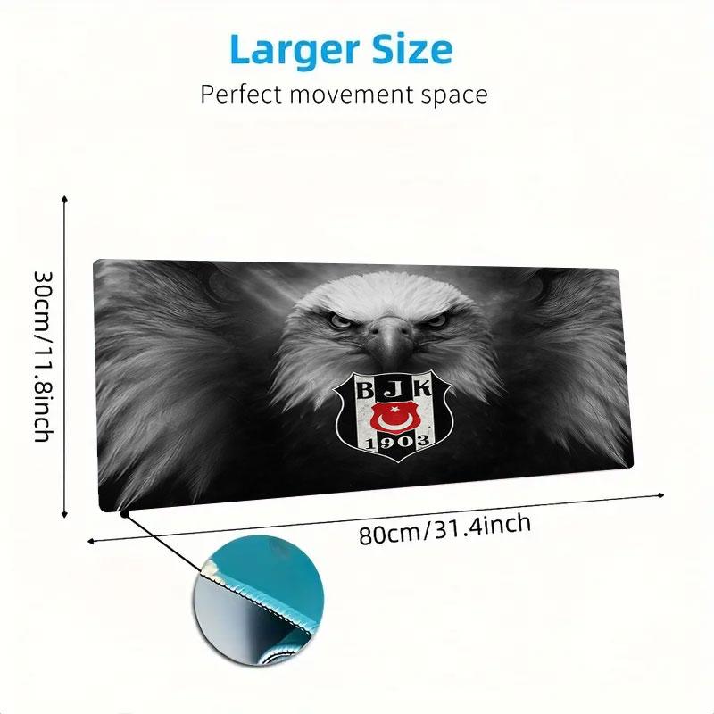 Besiktas Gymnastics Club Large Size Mouse Pad Large Gaming Table Cushion Non-slip Laptop Tablet Big Mousepad XXL Mat Mini PC Playmat With Lock Edge