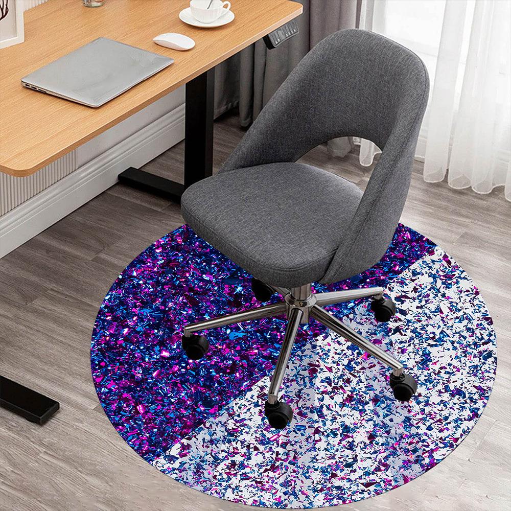 

1pc Glitter Sparkle Round Chair mat Area Rug - Non-Slip, Floor Mat for Office, Bedroom, and Indoor Decor -1002186 80cm by 80cm