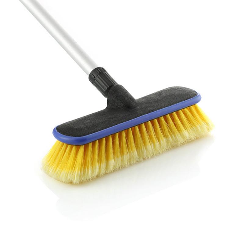 Yellow 1.5m Water Flow Car Wash Brush with Long Handle for Self-Service Car Care