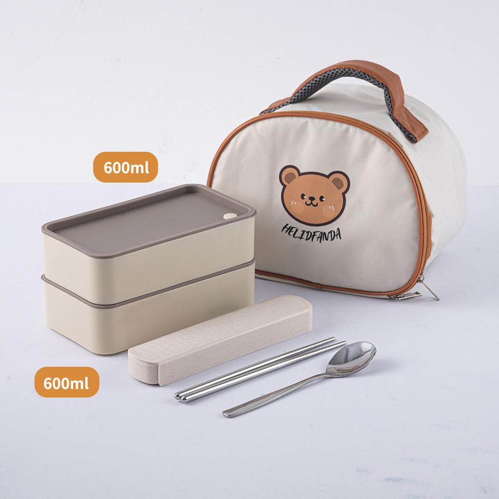 Plastic Lunch Box Picnic Portable Sealed Bento Boxes With Cartoon Straps Reusable Food Containers Microwave Safe