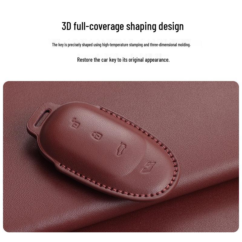 Key Protective Cover for Ideal L6-L9: Genuine Leather, Car Use, Keyring-Compatible Bag