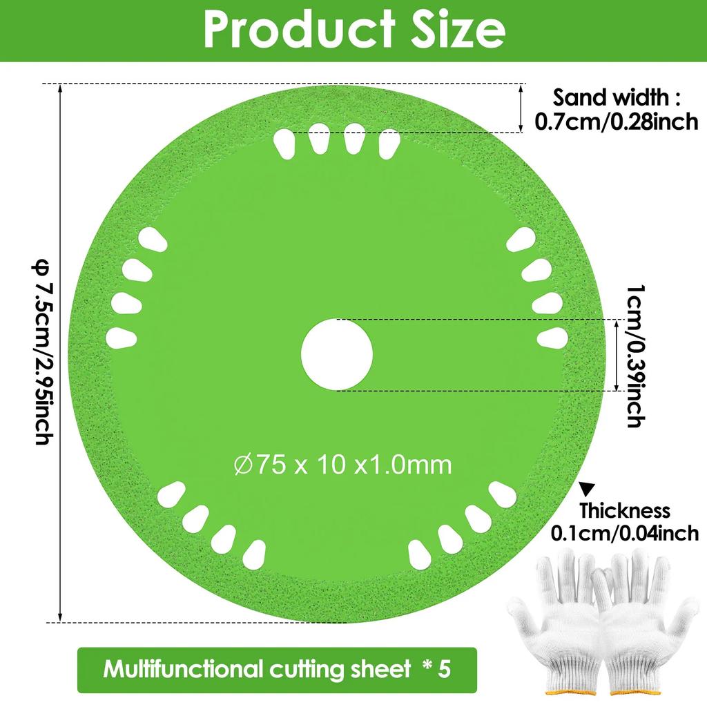 5 Stück Glasschneidscheibe für Winkelschleifer Diamant Glasschneidsägeblatt Keramikschneidscheibe Nass-/Trockengebrauch Glasschneidscheibe