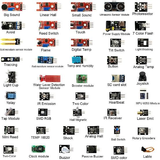 45 in 1 Sensors Modules 16 Kinds Starter Kit For Arduino Raspberry Pi Better Than 37 in 1 With Box DIY UNO R3 MEGA2560 7