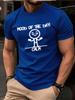 Unisex Crew Neck Tee Calm Mood Stick Figure Letter Print Short Sleeve Oversized Male Daily Casual Soft Breathable Basic Wear Top