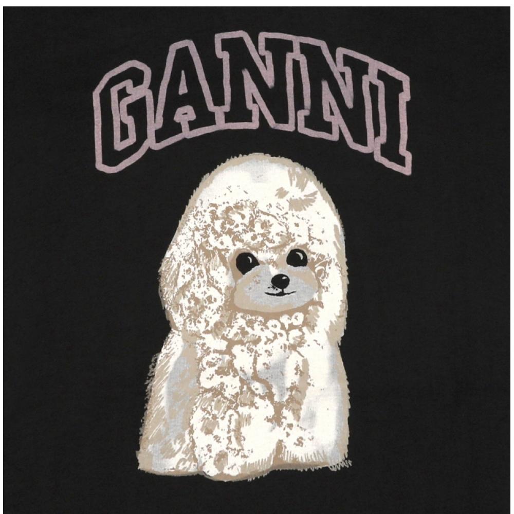 Ganni Women Poodle Logo PrinT Baby FiT T shirT T4239 252