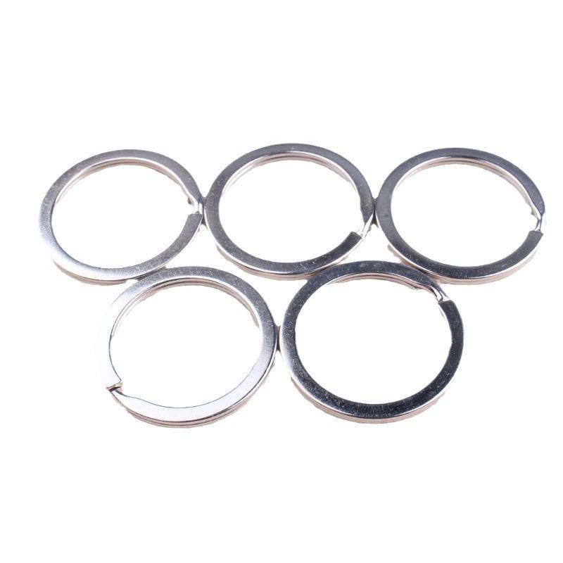 Stainless Steel Metal Split Flat Keyring Circle Halo