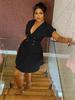 Elegant Women's Plus Size Solid Color Dress - X6085