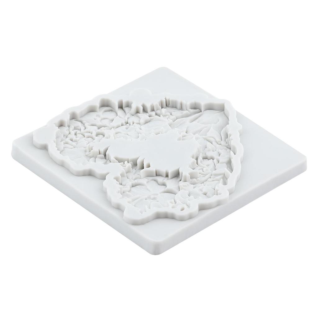 Flower Wreath Silicone Mold Heart Fondant Molds Cake Decorating Tools Cupcake Topper Candy Sugar Craft Gum Paste Polymer Clay