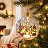 Clear Glowing Christmas Ornament Ball Lighted Decorative Hanging Tree Bauble for Holiday Party Decor