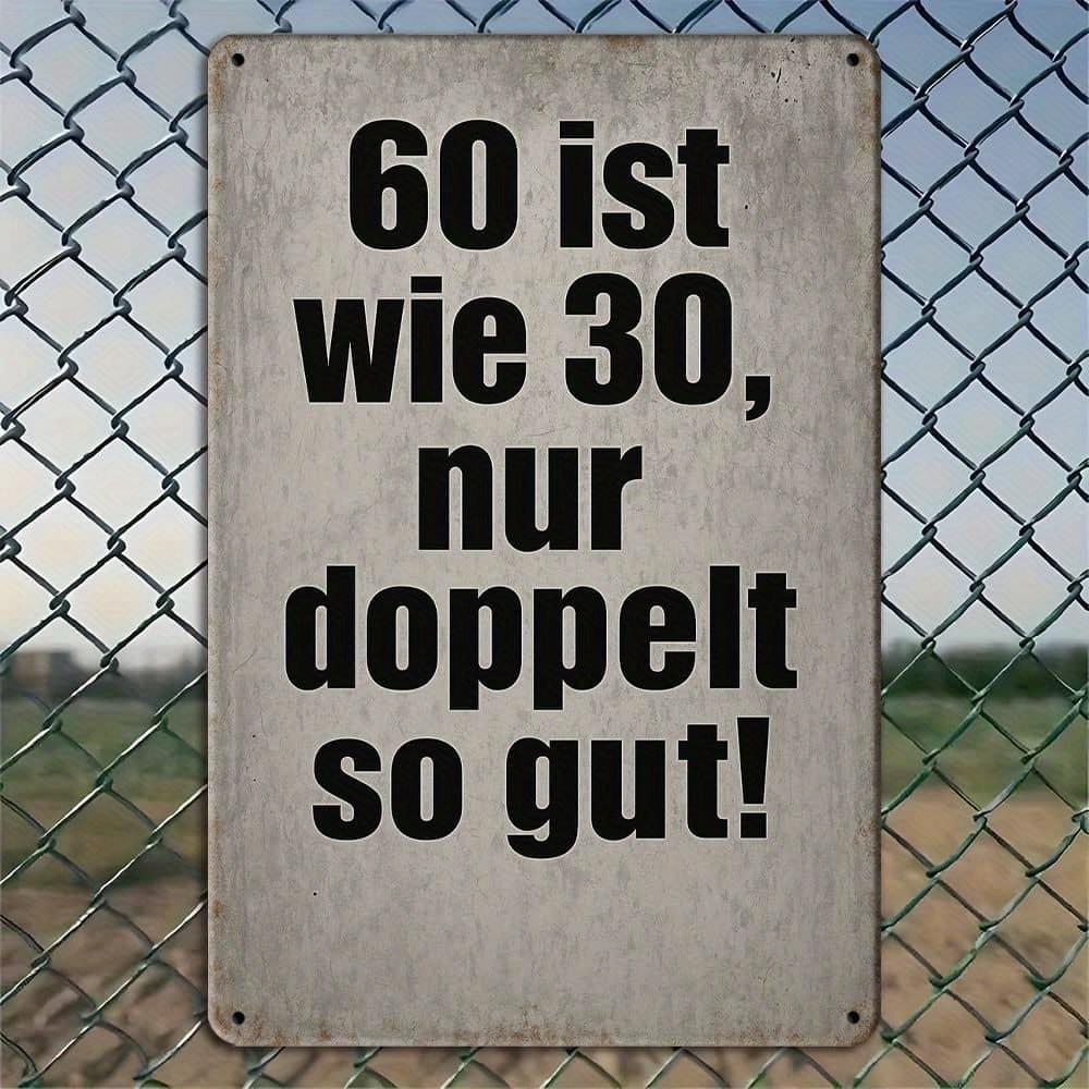 

Винтажная табличка на 60-летие - 20,32x30,48 см Юмористический металлический декор для юбилейных торжеств чистый