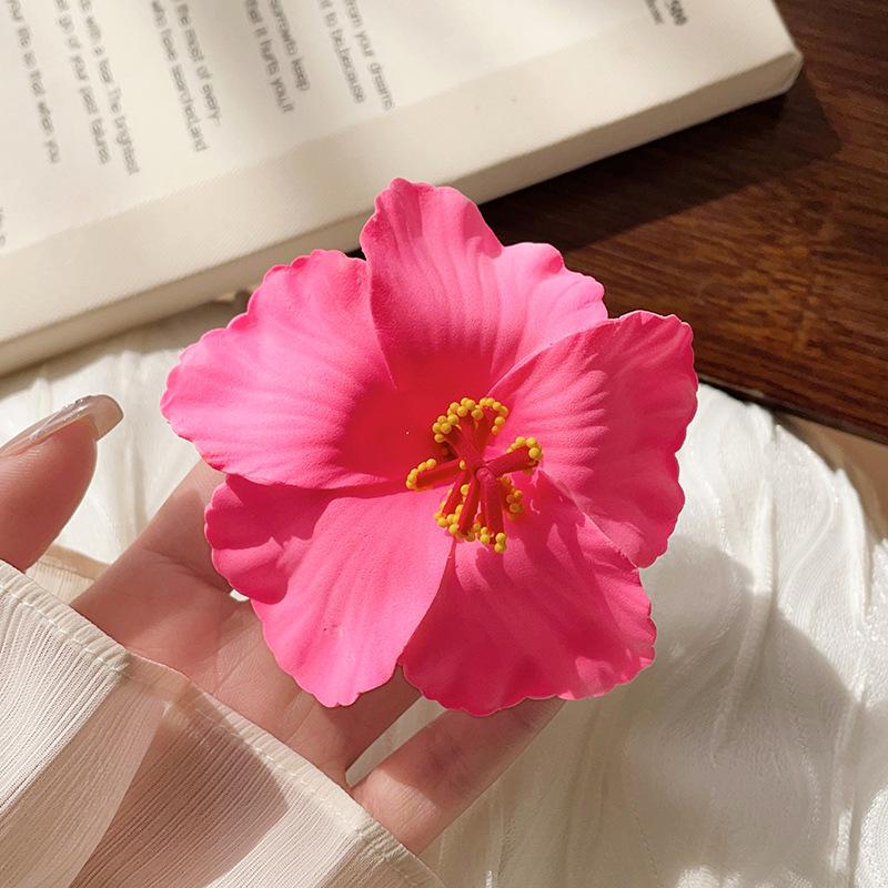 Seaside Holiday Artificial Flower Hair Clip for Women Temperament Bangs Clip Side Duckbill Clip Hairpin Girl Hair Accessories