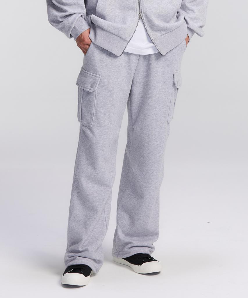 RAYFIKERS Wide Parachute Sweatpants Melange Grey (Mo6Pu192-097)