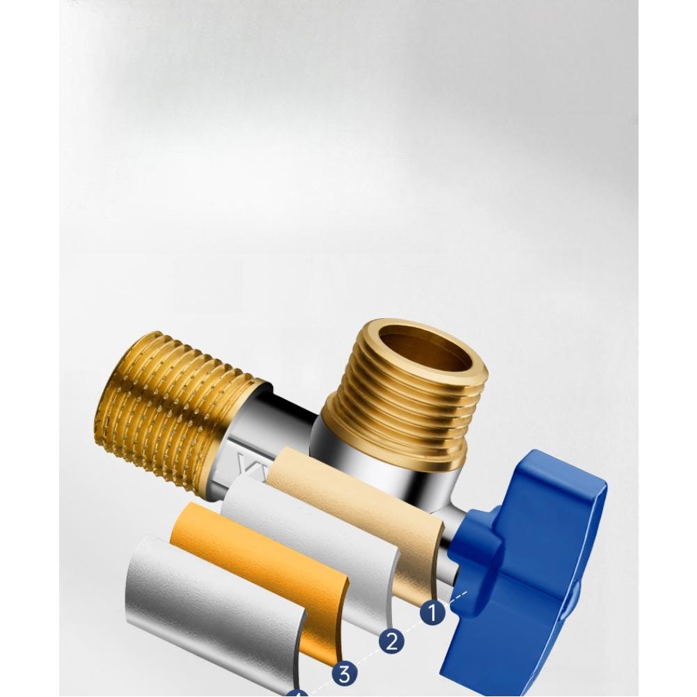 1pc Brass Angle Valve Leak-Proof Water-Saving 0.5-inch Connection Valve For Bathroom Heater Plumbing Systems