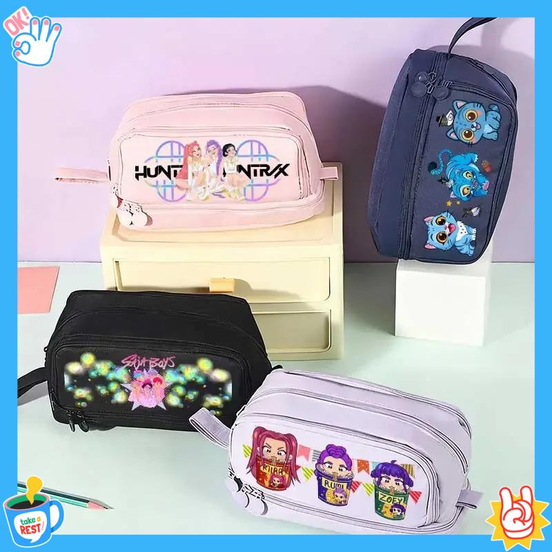 Double-layer Learning Stationery Bag Gift Girl Group Shoulders Bag For K-Pop Cartoon Pencil Case Stationery Bag Anime