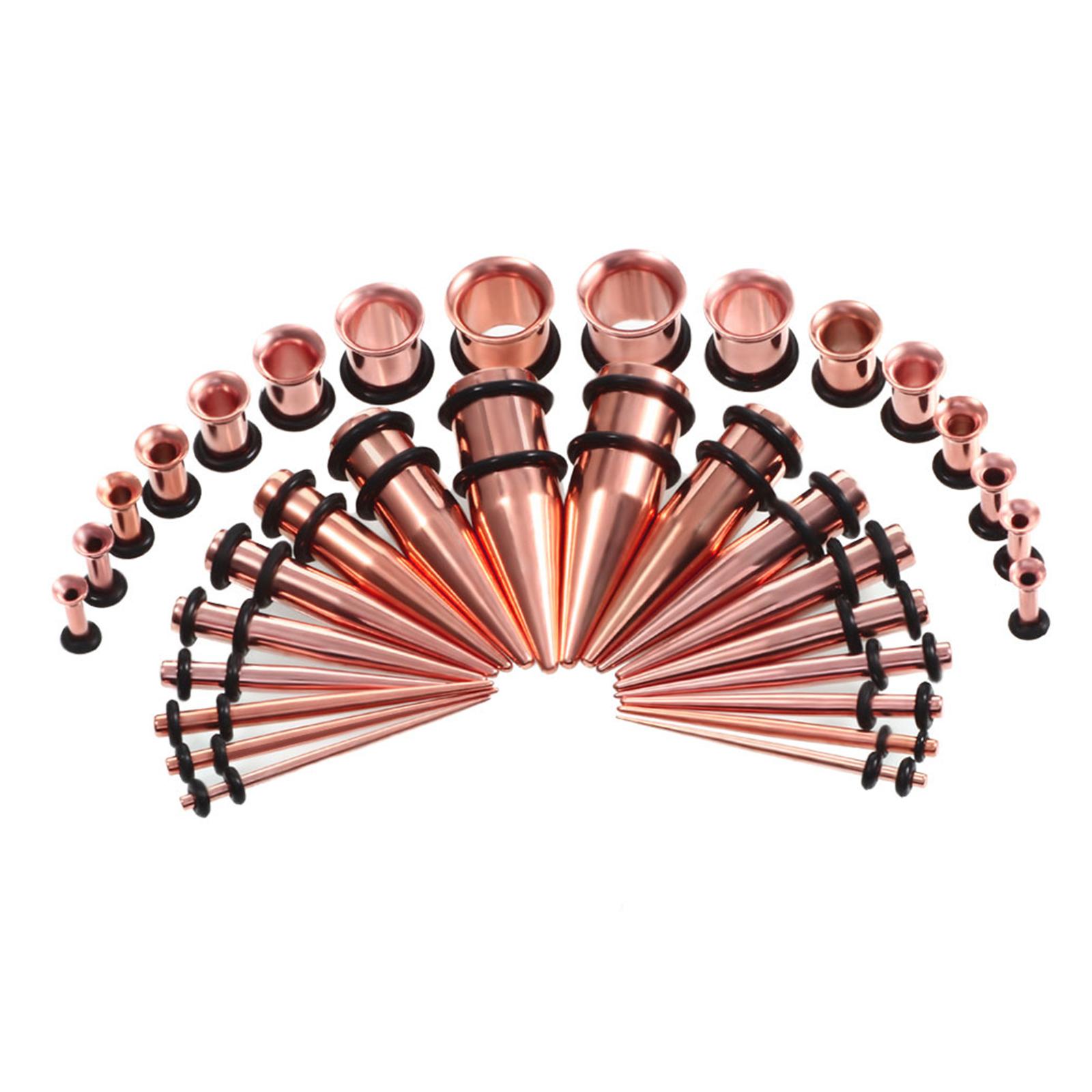 

Конические расширители ушей из нержавеющей стали, набор из 36 предметов, украшения для пирсинга золотой/розовый