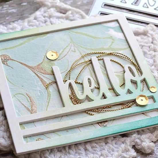 Hello Square Frame Metal Cutting Die DIY Scrapbooking Decor Goffratura Stencil