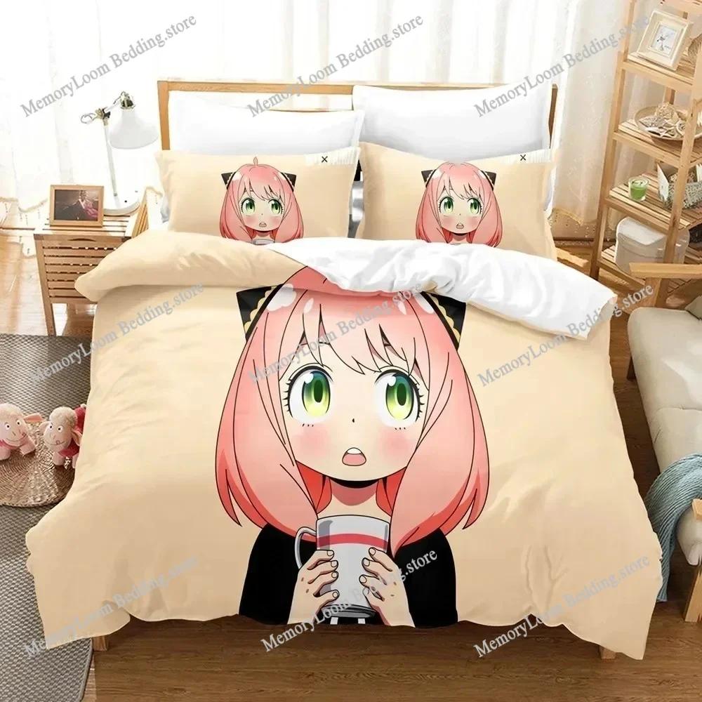SPY×FAMILY Bedding Set Anya Forger Duvet Cover Set Microfiber Single Queen King Twin Full Size Quilt Cover for Adult Kids