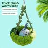 Hanging Parrot Nest Birdcage Plush Birds Bed with Leaves Hook Indoor Green Breeding Nest for Parakeet Conure Budgie Cockatiel Lovebird
