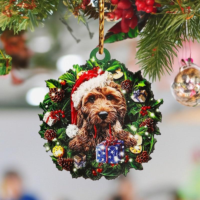 1pc Puppy Acrylic Christmas Pendant, Christmas Tree Ornaments Christmas Decorations for Home 2026 Navidad Natal Gifts New Year