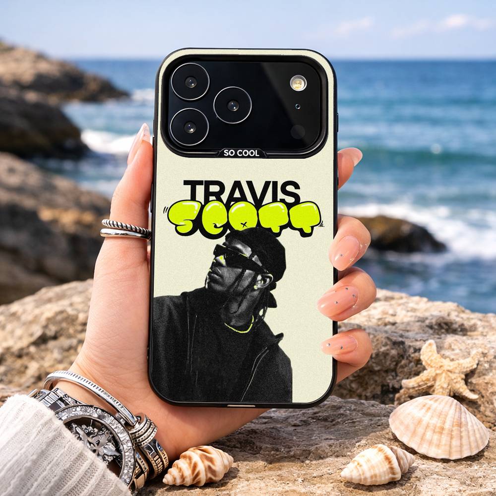 T-Travis S-ScottS Singer Phone Case For iPhone17,16,15,14,13,12,11,Pro,MAX Gray Matte Silicone Black Cover