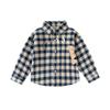 Boys' Long-Sleeved Shirts, Spring and Autum Baby Plaid Shirts, Kidsren's Retro Color-Blocked Cardigans, Lapel Tops and Jackets