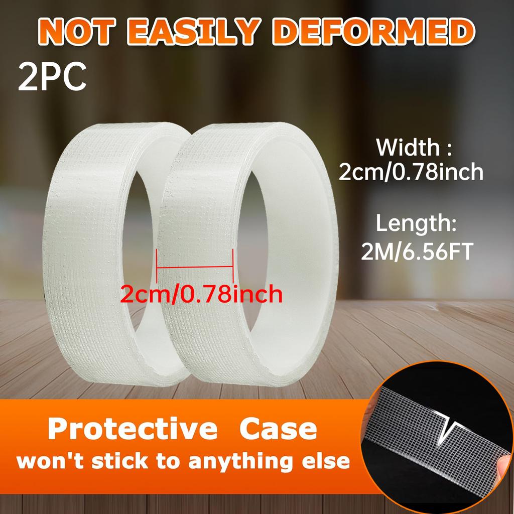 Upgraded Nano Double Sided Adhesive Tape with Grid, 1mm Thick, Waterproof and No-Trace for Multiple Uses