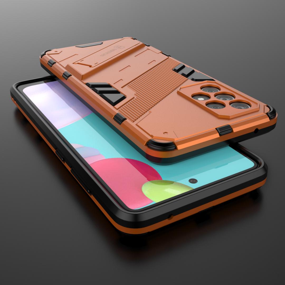 

Для Samsung A82 M12 A12 A52 A52S A32 A72 M32 A03S M52 A13 A04S A33 A53 A73 A23 4G 5G противоударный жесткий бронированный чехол-подставка для телефона задняя крышка For Samsung Galaxy A82 5G оранжевый