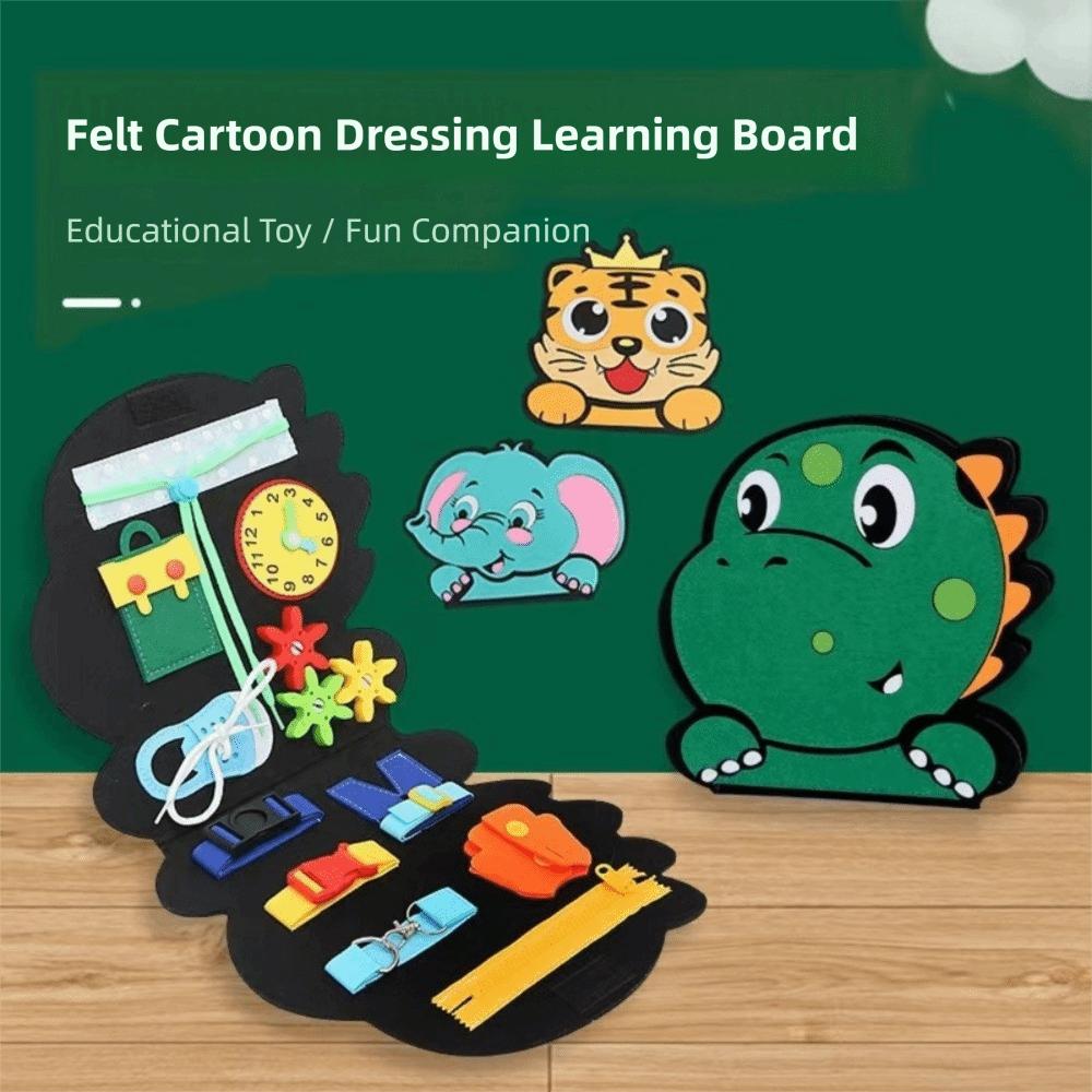 

Busy Board Montessori Sensory Toys Dressing Board Educational Toys Baby Busy Book for Toddlers 1-5 Dinosaur