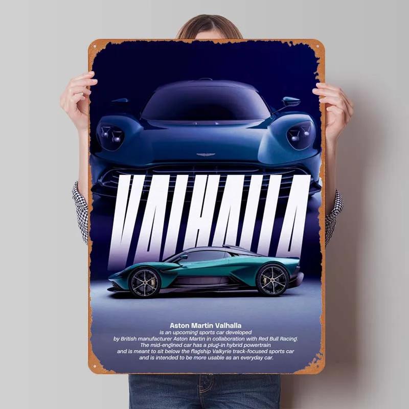 Aston Martins Tinplate Sign Classic Cars Poster Metal Wall Art Mural Retro Metal Sign Plaque for Garage Wall Art Decoration Room