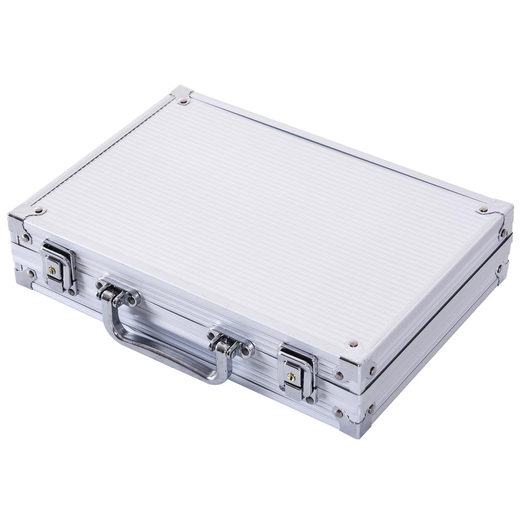 Poker Case Poker Set 200 Poker Chips 2x Card Deck 5x Dice 1x Aluminum Case Poker Set Chips Case Aluminum + Polystyrene 29.5x20.5x6.5 cm