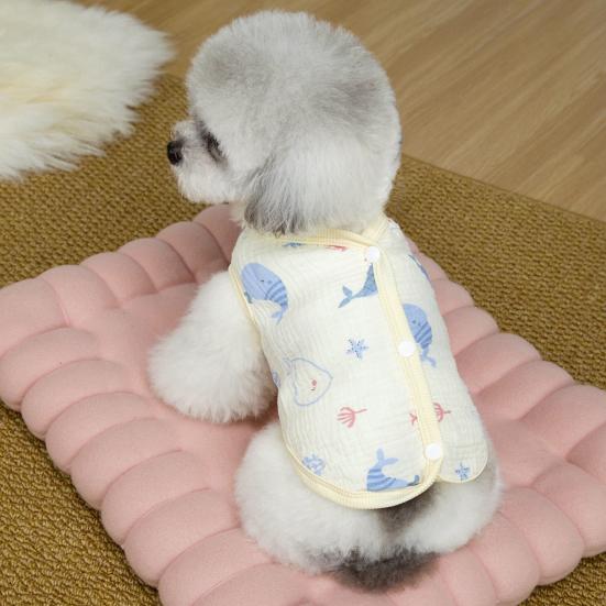 Haustier Ärmelloses Shirt Frühling Sommer Cartoon Wal Flugzeug Druck Haustier Tanktop Kleine Hunde Katzen Atmungsaktive Baumwollkleidung Kostüm Outfit Bekleidung