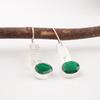Green Onyx Gemstone 925 Solid Silver Jewelry Handmade Earrings 1.9" Gift For Her EE-168-18